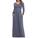 VIISHOW Women's Short Sleeve Loose Plain Maxi Dresses Casual Long Dresses with Pockets