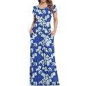 VIISHOW Women's Short Sleeve Loose Plain Maxi Dresses Casual Long Dresses with Pockets