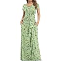 VIISHOW Women's Short Sleeve Loose Plain Maxi Dresses Casual Long Dresses with Pockets