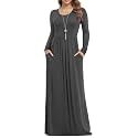 VIISHOW Women's Short Sleeve Loose Plain Maxi Dresses Casual Long Dresses with Pockets
