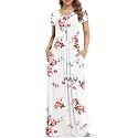 VIISHOW Women's Short Sleeve Loose Plain Maxi Dresses Casual Long Dresses with Pockets