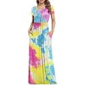 VIISHOW Women's Short Sleeve Loose Plain Maxi Dresses Casual Long Dresses with Pockets