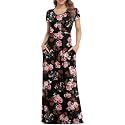 VIISHOW Women's Short Sleeve Loose Plain Maxi Dresses Casual Long Dresses with Pockets