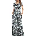 VIISHOW Women's Short Sleeve Loose Plain Maxi Dresses Casual Long Dresses with Pockets