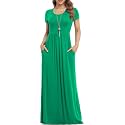 VIISHOW Women's Short Sleeve Loose Plain Maxi Dresses Casual Long Dresses with Pockets