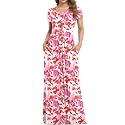 VIISHOW Women's Short Sleeve Loose Plain Maxi Dresses Casual Long Dresses with Pockets