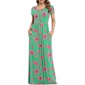 VIISHOW Women's Short Sleeve Loose Plain Maxi Dresses Casual Long Dresses with Pockets