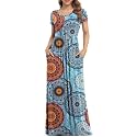 VIISHOW Women's Short Sleeve Loose Plain Maxi Dresses Casual Long Dresses with Pockets