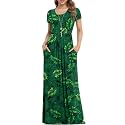 VIISHOW Women's Short Sleeve Loose Plain Maxi Dresses Casual Long Dresses with Pockets