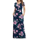 VIISHOW Women's Short Sleeve Loose Plain Maxi Dresses Casual Long Dresses with Pockets