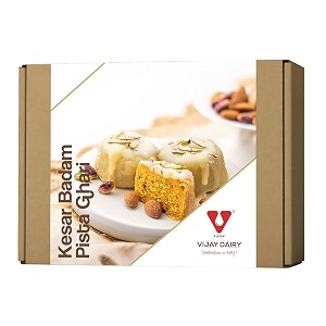 vijay dairy  exquisite kesar badam pista ghari sweets - a celebration of flavors 500 gm