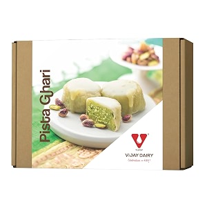 vijay dairy  irresistible pista ghari sweets - a perfect blend of pistachio delight 500 gm