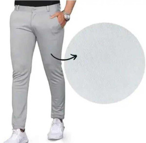 VIJETAGARMENTS Comfort Fit Men Grey Trousers