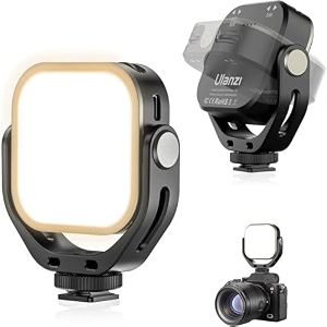 vijim vl66 led video light 360 rotable portable mini rechargeable camera photo light dimmable cri95 3200k-6500k bi-color fill light for gopro 8 7 6 5 vlogging