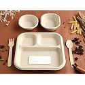 VIK® Sugarcane Bagasse Disposable Plates Bowls Set (150 Pieces), 10 Inch Plates (50), 180 ml Bowls (100), Brown Party Disposal Biodegradable
