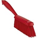 Vikan 45894 Bench Cleaning Brush, Polypropylene/Polyester Medium Bristle Dustpan Brush &amp; Sweeper, 14 Inch, Red