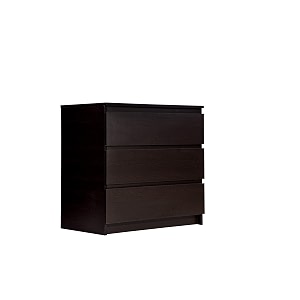 viki engineered wood dresser with 3 drawers chest of 3 drawersclothes storage organizer unit for bedroom hallway entrywayeasy pull drawers width 80cms dark wenge colour  1 year warranty