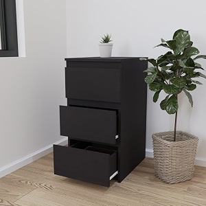 viki dresser with 3 drawers chest of 3 drawersclothes storage organizer unit for bedroom hallway entryway easy pull drawers 40cms width dark wenge colour suede finish  1 year warranty