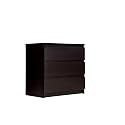 VIKI Engineered Wood Dresser With 3 Drawers, Chest Of 3 Drawers,Clothes Storage, Organizer Unit For Bedroom, Hallway, Entryway,Easy Pull Drawers, Width 80Cms, Dark Wenge Colour | 1 Year Warranty