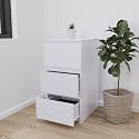 VIKI Engineered Wood Dresser With 3 Drawers,Chest Of 3 Drawers,Clothes Storage,Organizer Unit For Bedroom,Hallway,Entryway,Easy Pull Drawers,Width 40Cms,Frosty White Colour|1 Year Warranty,Matte