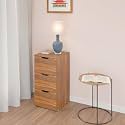 VIKI Dresser with 3 Drawers, Chest of 3 Drawers,Clothes Storage, Organizer Unit for Bedroom, Hallway, Entryway,Easy Pull Drawers, (Brussel Walnut - 44D x 40W x 80H) | 1 Year Warranty