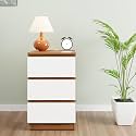 VIKI Dresser with 3 Drawers, Chest of 3 Drawers,Clothes Storage, Organizer Unit for Bedroom, Hallway, Entryway,Easy Pull Drawers, Width 40cms, Brussel Walnut &amp; Frosty White | 1 Year Warranty