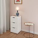 VIKI Dresser with 3 Drawers, Chest of 3 Drawers,Clothes Storage, Organizer Unit for Bedroom, Hallway, Entryway,Easy Pull Drawers, (Frosty White - 44D x 40W x 80H) | 1 Year Warranty