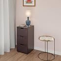 VIKI Dresser with 3 Drawers, Chest of 3 Drawers,Clothes Storage, Organizer Unit for Bedroom, Hallway, Entryway,Easy Pull Drawers, (Dark Wenge - 44D x 40W x 80H) | 1 Year Warranty
