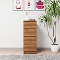 VIKI Dresser with 4 Drawers, Chest of 4 Drawers,Clothes Storage, Organizer Unit for Bedroom, Hallway, Entryway,Easy Pull Drawers, Width 40cms, Brussel Walnut Colour | 1 Year Warranty