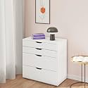 VIKI Dresser with 4 Drawers, Chest of 4 Drawers,Clothes Storage, Organizer Unit for Bedroom, Hallway, Entryway,Easy Pull Drawers, (Frosty White - 44D x 80W x 80H) | 1 Year Warranty