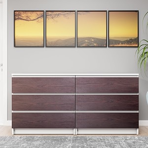 viki dresser with 6 drawers chest of 6 drawersclothes storage organizer unit for bedroom hallway entrywayeasy pull drawers width 160cms frosty white amp dark wenge  1 year warranty