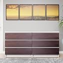 VIKI Dresser with 6 Drawers, Chest of 6 Drawers,Clothes Storage, Organizer Unit for Bedroom, Hallway, Entryway,Easy Pull Drawers, Width 160cms, Frosty White &amp; Dark Wenge | 1 Year Warranty