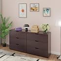 VIKI Dresser with 6 Drawers, Chest of 6 Drawers,Clothes Storage, Organizer Unit for Bedroom, Hallway, Entryway,Easy Pull Drawers, (Dark Wenge - 44D x 160W x 80H) | 1 Year Warranty