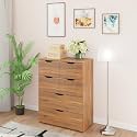 VIKI Dresser with 6 Drawers, Oska Chest of 6 Drawers,Clothes Storage, Organizer Unit for Bedroom, Hallway, Entryway,Easy Pull Drawers, (Brussel Walnut - 44D x 80W x 106H) | 1 Year Warranty