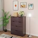 VIKI Dresser with 6 Drawers, Oska Chest of 6 Drawers,Clothes Storage, Organizer Unit for Bedroom, Hallway, Entryway,Easy Pull Drawers, (Dark Wenge - 44D x 80W x 106H) | 1 Year Warranty