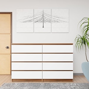 viki dresser with 8 drawers chest of 8 drawersclothes storage organizer unit for bedroom hallway entryway width 160cms brussel walnut amp frosty white  1 year warranty  free assembly