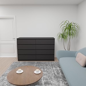 viki dresser with 8 drawers chest of 8 drawersclothes storage organizer unit for bedroom hallway entrywayeasy pull drawers width 160cms dark wenge colour  1 year warranty  free assembly