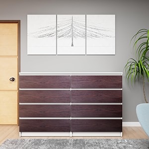 viki dresser with 8 drawers chest of 8 drawersclothes storage organizer unit for bedroom hallway entryway width 160cms frosty white amp dark wenge  1 year warranty  free assembly
