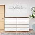 VIKI Dresser with 8 Drawers, Chest of 8 Drawers,Clothes Storage, Organizer Unit for Bedroom, Hallway, Entryway, Width 160cms, Brussel Walnut &amp; Frosty White | 1 Year Warranty | Free Assembly