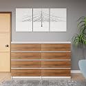 VIKI Dresser with 8 Drawers, Chest of 8 Drawers,Clothes Storage, Organizer Unit for Bedroom, Hallway, Entryway,Width 160cms, Frosty White &amp; Brussel Walnut | 1 Year Warranty | Free Assembly