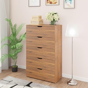 viki dresser  chest of drawer unit nestro chest of 5 drawersclothes storage organizer unit for bedroom hallway easy pull drawers brussel walnut -44d x 80w x 132h  1 year warranty
