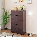 VIKI Dresser | Chest of Drawer Unit, Nestro Chest of 5 Drawers,Clothes Storage, Organizer Unit for Bedroom, Hallway, Entryway,Easy Pull Drawers, (Dark Wenge -44D x 80W x 132H) | 1 Year Warranty