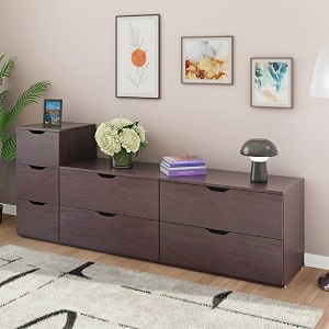viki dresser  chest of drawer unitrocka chest of 7 drawersclothes storage organizer unit for bedroom hallway entrywayeasy pull drawers dark wenge -44d x 200w x 80h  1 year warranty