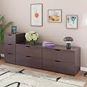 VIKI Dresser | Chest of Drawer Unit,Rocka Chest of 7 Drawers,Clothes Storage, Organizer Unit for Bedroom, Hallway, Entryway,Easy Pull Drawers, (Dark Wenge -44D x 200W x 80H) | 1 Year Warranty