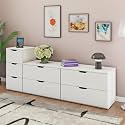 VIKI Dresser | Chest of Drawer Unit,Rocka Chest of 7 Drawers,Clothes Storage, Organizer Unit for Bedroom, Hallway, Entryway,Easy Pull Drawers, (Frosty White - 44D x 200W x 80H)|1 Year Warranty