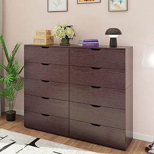 viki dresser  chest of drawer unitsovana chest of 10 drawersclothes storage organizer unit for bedroom hallway entrywayeasy pull drawers dark wenge -44d x 160w x 132h  1 year warranty