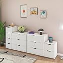 VIKI Dresser | Chest of Drawer Unit,Sovana Chest of 12 Drawers,Clothes Storage, Organizer Unit for Bedroom, Hallway, Entryway,Easy Pull Drawers, (Frosty White - 44D x 240W x 106H)|1 Year Warranty
