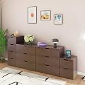 VIKI Dresser | Chest of Drawer Unit,Sovana Chest of 12 Drawers,Clothes Storage, Organizer Unit for Bedroom, Hallway, Entryway,Easy Pull Drawers, (Dark Wenge -44D x 240W x 106H) | 1 Year Warranty