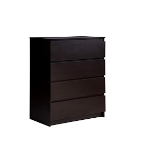 viki engineered wood dresser with 4 drawers chest of 4 drawersclothes storage organizer unit for bedroom hallway entrywayeasy pull drawers width 80cms dark wenge colour  1 year warranty