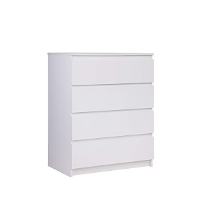 viki engineered wood dresser with 4 drawers chest of 4 drawersclothes storage organizer unit for bedroom hallway entrywayeasy pull drawers width 80cms frosty white colour  1 year warranty